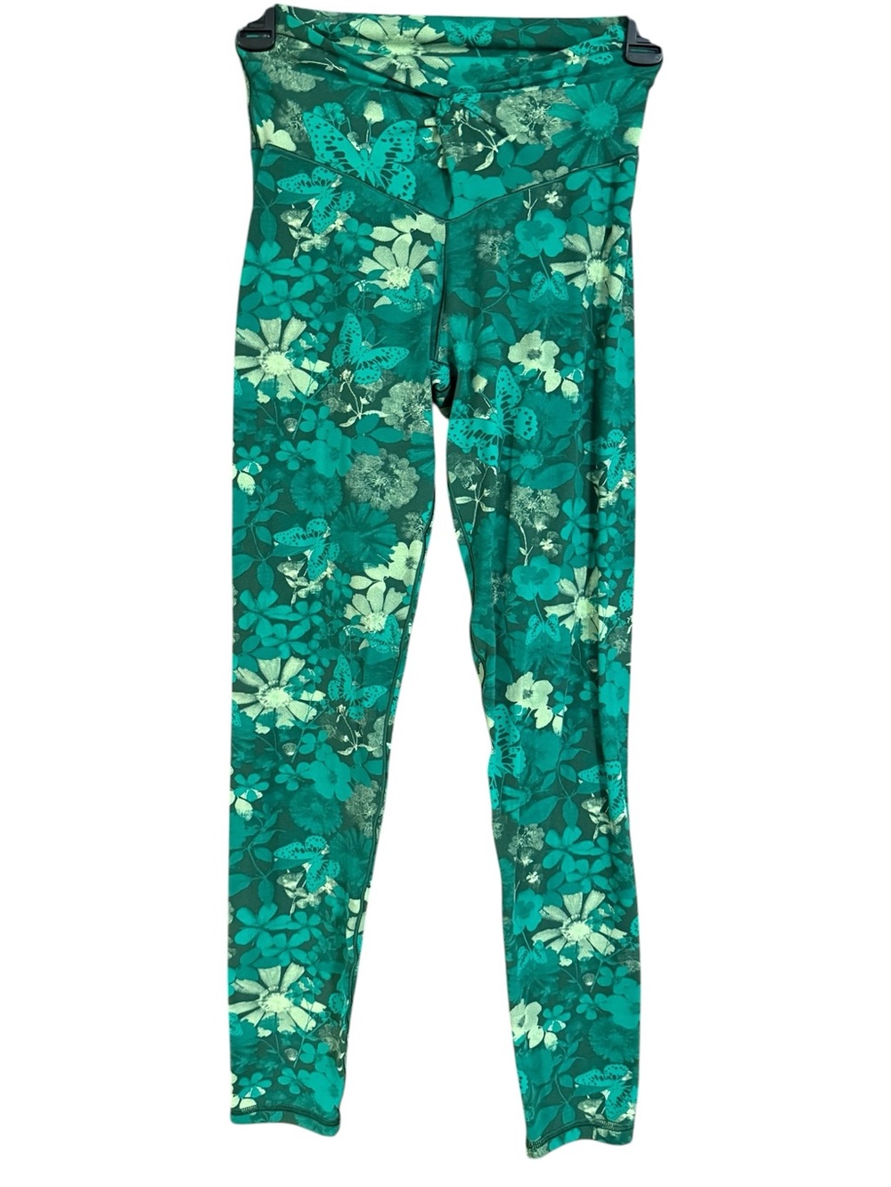 aerie Green Floral & Butterfly Leggings